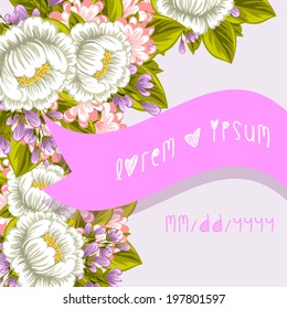 Wedding invitation cards with floral elements.