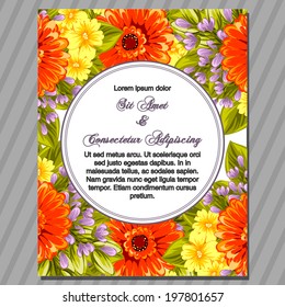 Wedding invitation cards with floral elements.