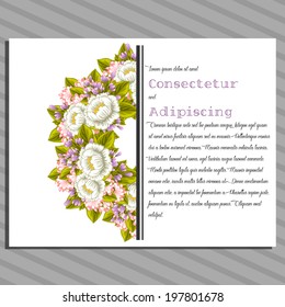 Wedding invitation cards with floral elements.
