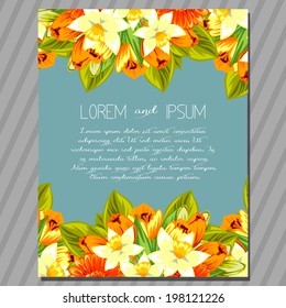 Wedding invitation cards with floral elements