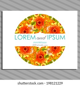 Wedding invitation cards with floral elements