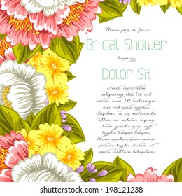 Wedding invitation cards with floral elements