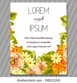 Wedding invitation cards with floral elements
