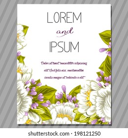 Wedding invitation cards with floral elements