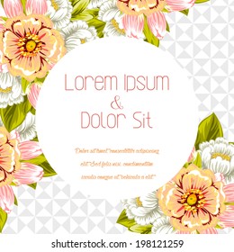 Wedding invitation cards with floral elements