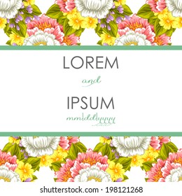 Wedding invitation cards with floral elements