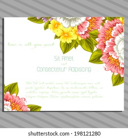 Wedding invitation cards with floral elements