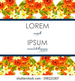 Wedding invitation cards with floral elements