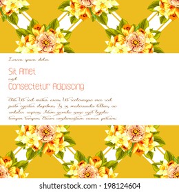 Wedding invitation cards with floral elements