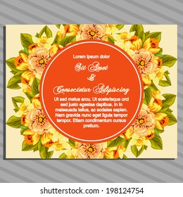 Wedding invitation cards with floral elements