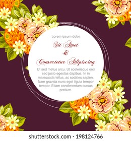 Wedding invitation cards with floral elements