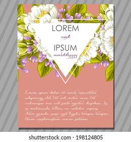 Wedding invitation cards with floral elements