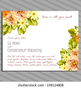 Wedding invitation cards with floral elements