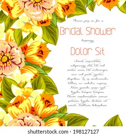Wedding invitation cards with floral elements.