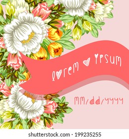Wedding invitation cards with floral elements.