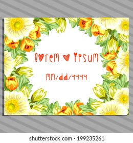 Wedding invitation cards with floral elements.