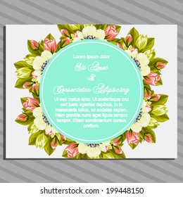 Wedding invitation cards with floral elements.