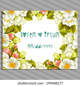 Wedding invitation cards with floral elements.