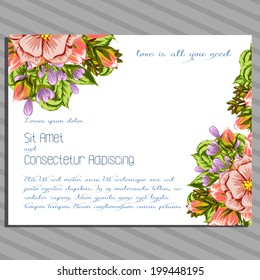 Wedding invitation cards with floral elements.