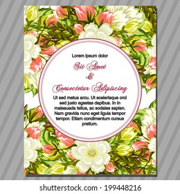 Wedding invitation cards with floral elements.