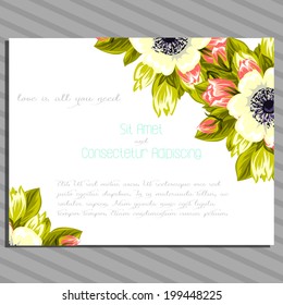 Wedding invitation cards with floral elements.