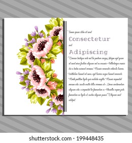 Wedding invitation cards with floral elements.