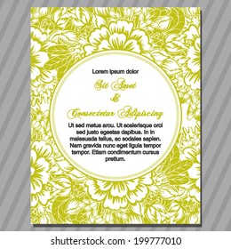 Wedding invitation cards with floral elements.