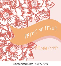 Wedding invitation cards with floral elements.