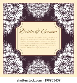 Wedding invitation cards with floral elements.