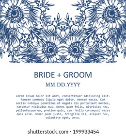 Wedding invitation cards with floral elements.