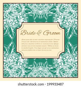 Wedding invitation cards with floral elements.