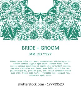 Wedding invitation cards with floral elements.