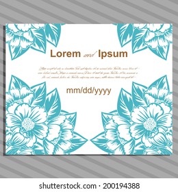 Wedding invitation cards with floral elements.