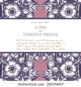 Wedding invitation cards with floral elements.