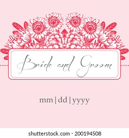 Wedding invitation cards with floral elements.