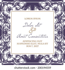 Wedding invitation cards with floral elements.