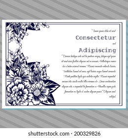Wedding invitation cards with floral elements.