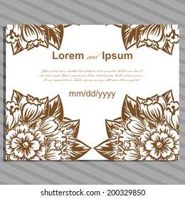 Wedding invitation cards with floral elements.