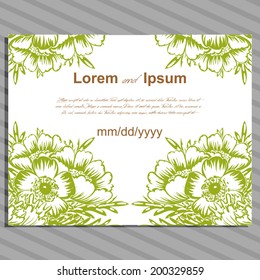 Wedding invitation cards with floral elements.