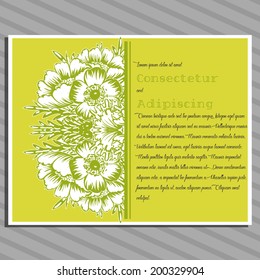 Wedding invitation cards with floral elements.
