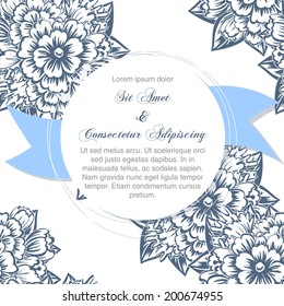 Wedding invitation cards with floral elements.