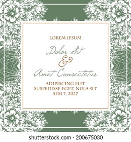 Wedding invitation cards with floral elements.