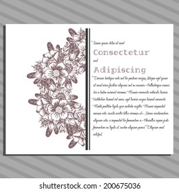 Wedding invitation cards with floral elements.