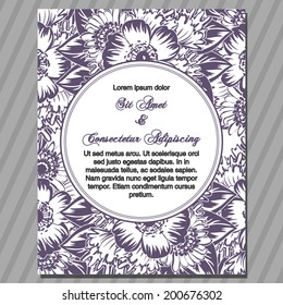 Wedding invitation cards with floral elements.