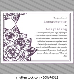 Wedding invitation cards with floral elements.