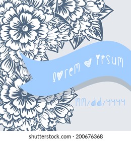 Wedding invitation cards with floral elements.