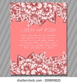Wedding invitation cards with floral elements.