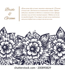 Wedding invitation cards with floral elements.