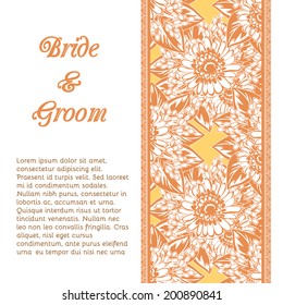 Wedding invitation cards with floral elements.