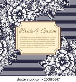 Wedding invitation cards with floral elements.